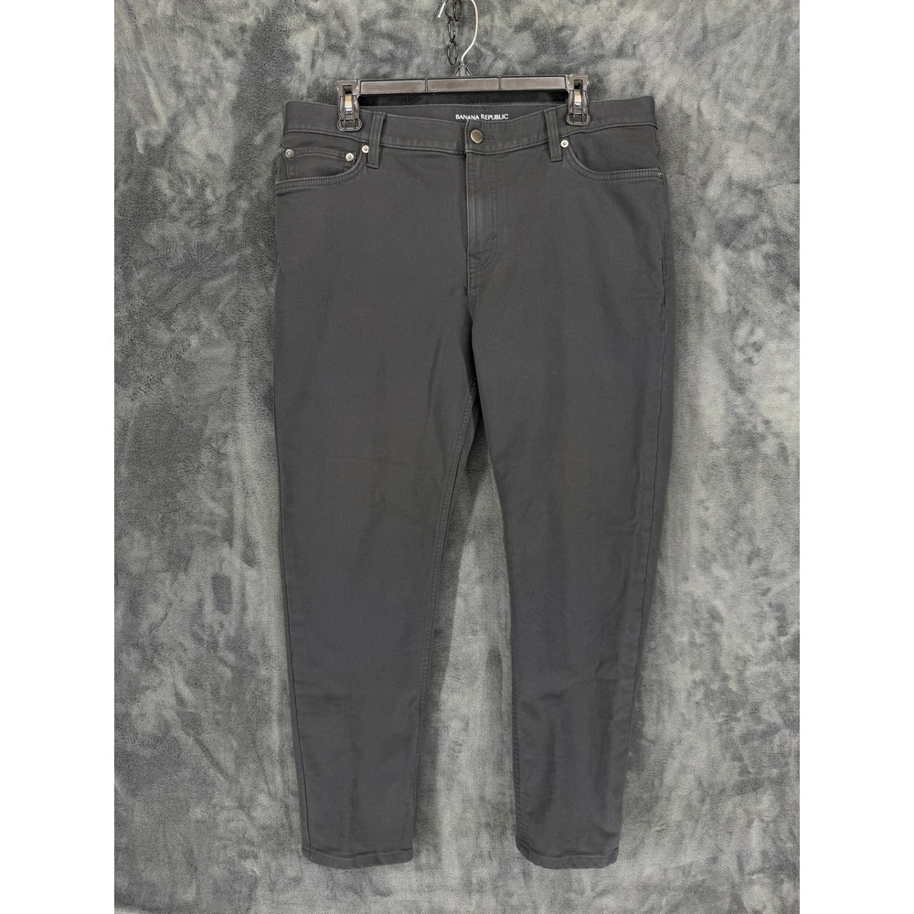 Banana Republic Slim Traveler Pants Mens 35x32 Dark Grey Stretch 488420-04